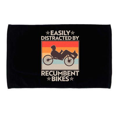 Vintage Easily Distracted By Recumbent Bikes Microfiber Hand Towel