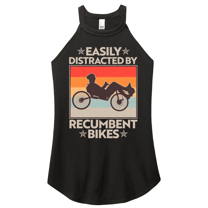 Vintage Easily Distracted By Recumbent Bikes Women's Perfect Tri Rocker Tank