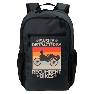 Vintage Easily Distracted By Recumbent Bikes Daily Commute Backpack