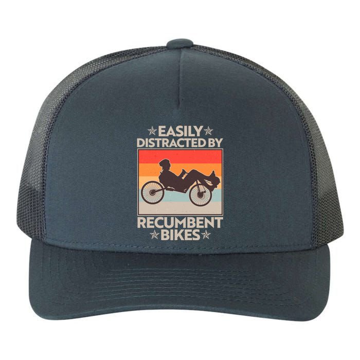 Vintage Easily Distracted By Recumbent Bikes Yupoong Adult 5-Panel Trucker Hat