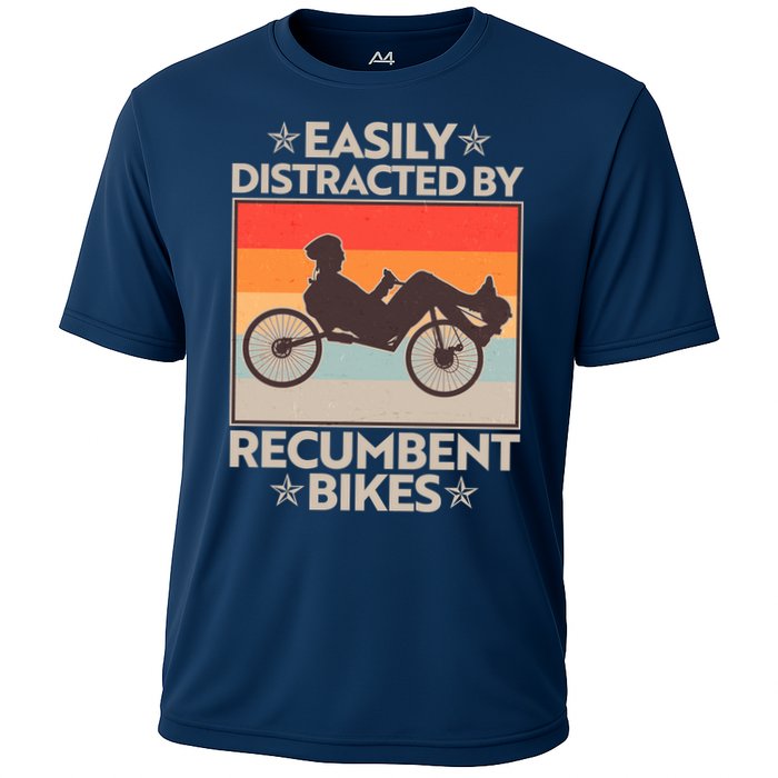 Vintage Easily Distracted By Recumbent Bikes Performance Shirt
