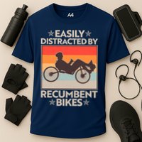 Vintage Easily Distracted By Recumbent Bikes Performance Shirt