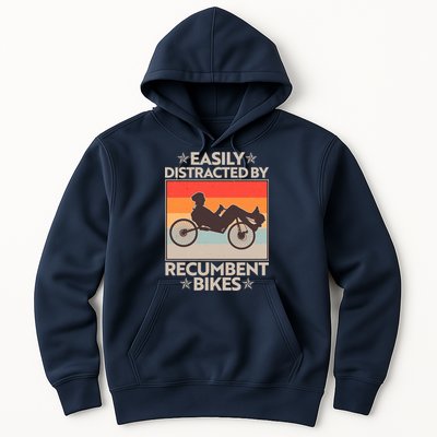 Vintage Easily Distracted By Recumbent Bikes Hoodie