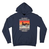 Vintage Easily Distracted By Recumbent Bikes Hoodie