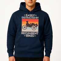 Vintage Easily Distracted By Recumbent Bikes Hoodie