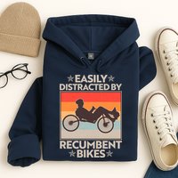 Vintage Easily Distracted By Recumbent Bikes Hoodie