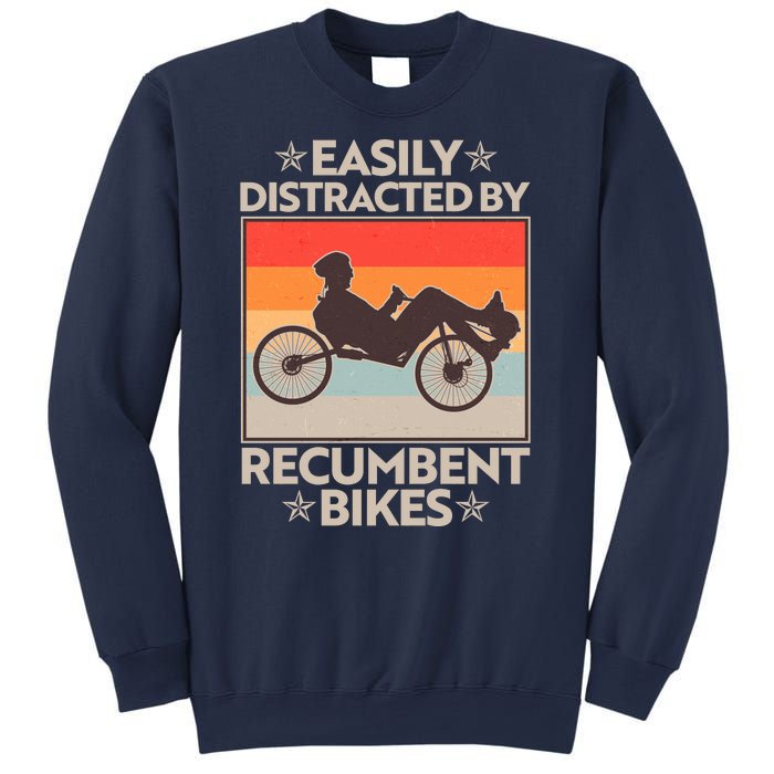 Vintage Easily Distracted By Recumbent Bikes Sweatshirt