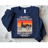 Vintage Easily Distracted By Recumbent Bikes Sweatshirt