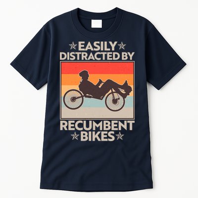 Vintage Easily Distracted By Recumbent Bikes Tall T-Shirt