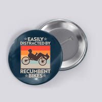 Vintage Easily Distracted By Recumbent Bikes Button