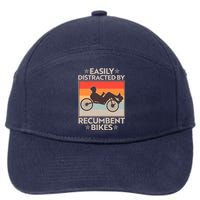 Vintage Easily Distracted By Recumbent Bikes 7-Panel Snapback Hat