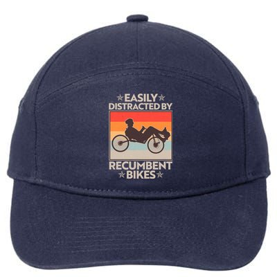 Vintage Easily Distracted By Recumbent Bikes 7-Panel Snapback Hat