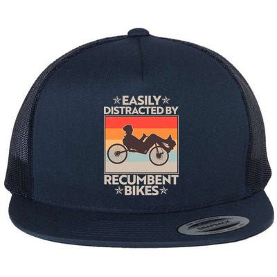 Vintage Easily Distracted By Recumbent Bikes Flatbill Hat