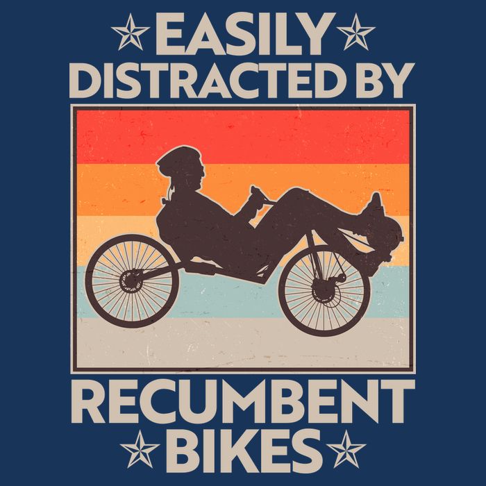 Vintage Easily Distracted By Recumbent Bikes Flatbill Hat