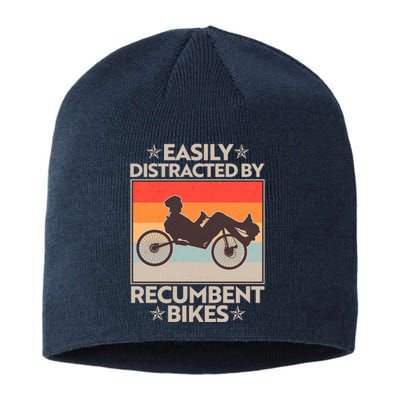 Vintage Easily Distracted By Recumbent Bikes Sustainable Beanie