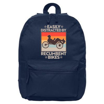 Vintage Easily Distracted By Recumbent Bikes 16 in Basic Backpack