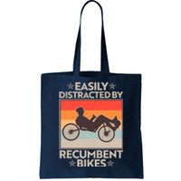 Vintage Easily Distracted By Recumbent Bikes Tote Bag