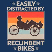 Vintage Easily Distracted By Recumbent Bikes Poster
