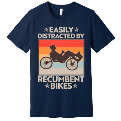 Vintage Easily Distracted By Recumbent Bikes Premium T-Shirt