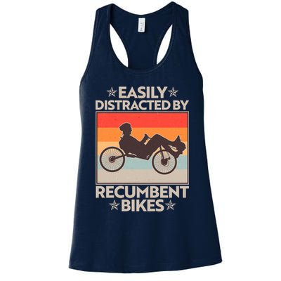 Vintage Easily Distracted By Recumbent Bikes Womens Tank Top