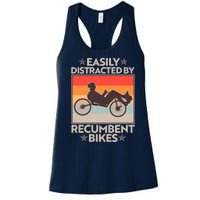 Vintage Easily Distracted By Recumbent Bikes Women's Racerback Tank