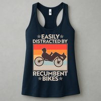 Vintage Easily Distracted By Recumbent Bikes Womens Tank Top