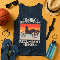 Vintage Easily Distracted By Recumbent Bikes Tank Top