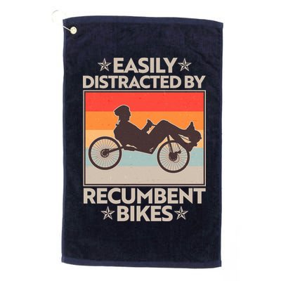 Vintage Easily Distracted By Recumbent Bikes Golf Towel