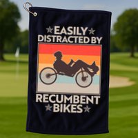 Vintage Easily Distracted By Recumbent Bikes Golf Towel