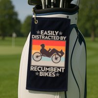 Vintage Easily Distracted By Recumbent Bikes Golf Towel