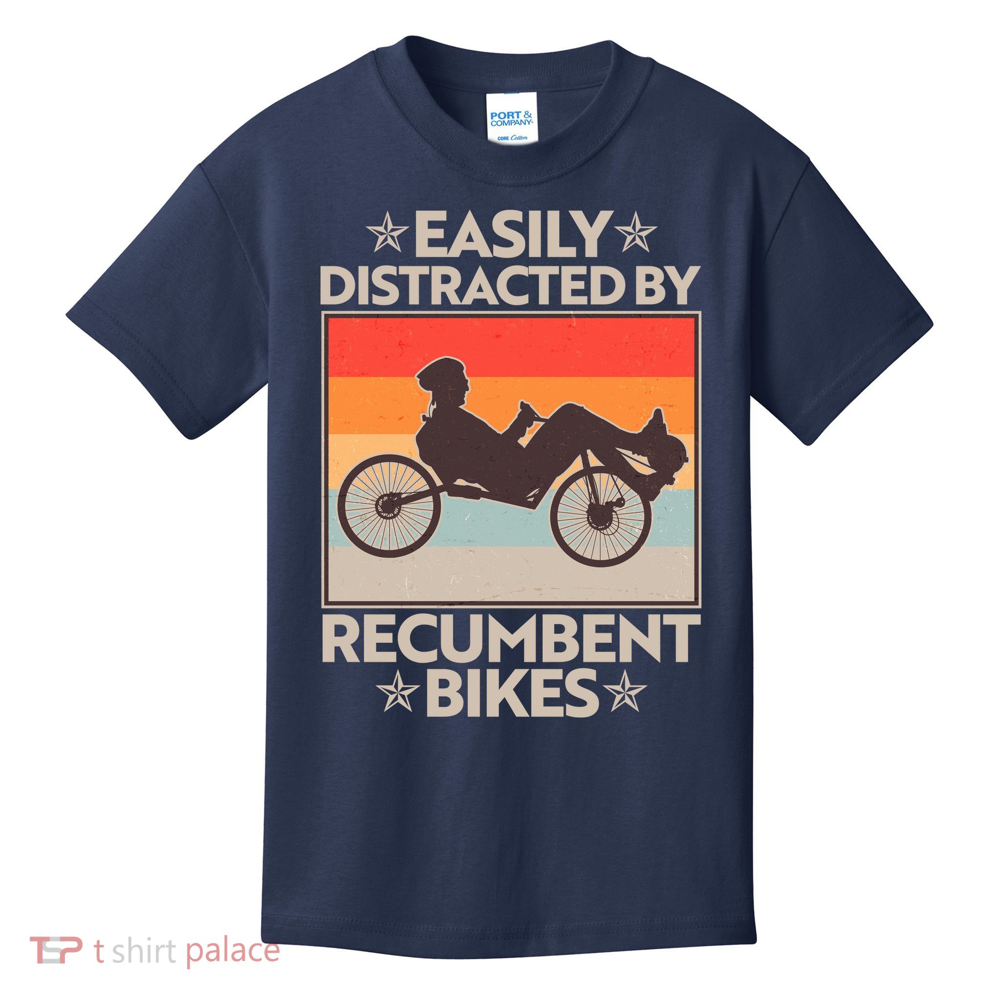 Vintage Easily Distracted By Recumbent Bikes Kids T-Shirt
