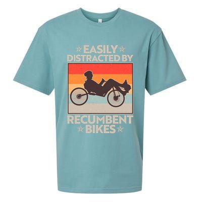 Vintage Easily Distracted By Recumbent Bikes Sueded Cloud Jersey T-Shirt