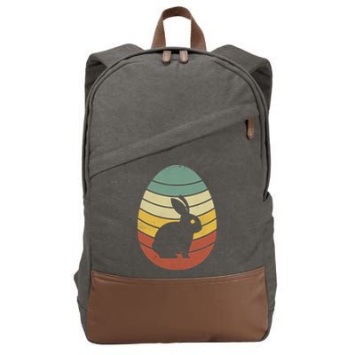 Vintage Easter Bunny Egg Cotton Canvas Backpack