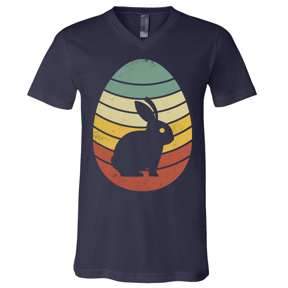 Vintage Easter Bunny Egg V-Neck T-Shirt