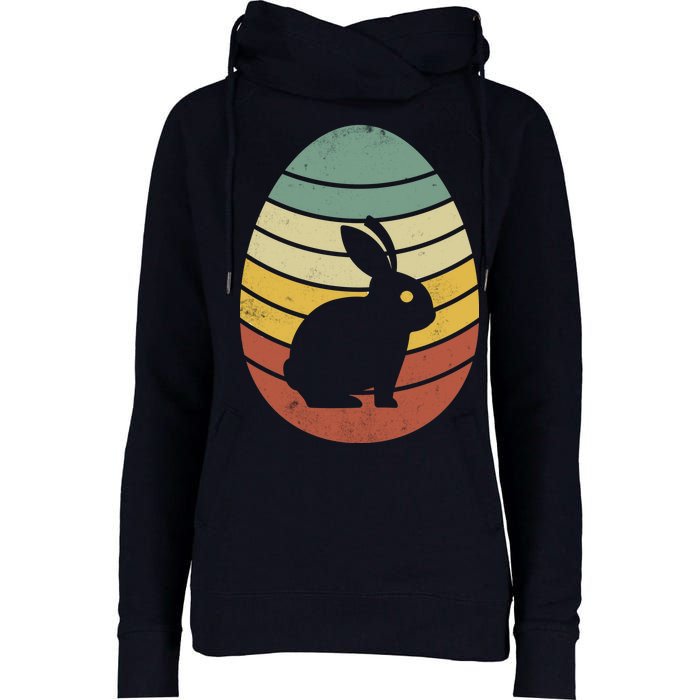 Vintage Easter Bunny Egg Womens Funnel Neck Pullover Hood