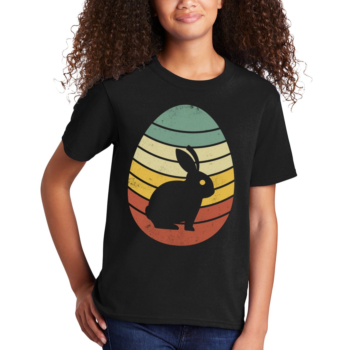 Vintage Easter Bunny Egg Kids T-Shirt