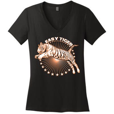 Vintage Easy Tiger Women's V-Neck T-Shirt