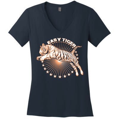 Vintage Easy Tiger Women's V-Neck T-Shirt