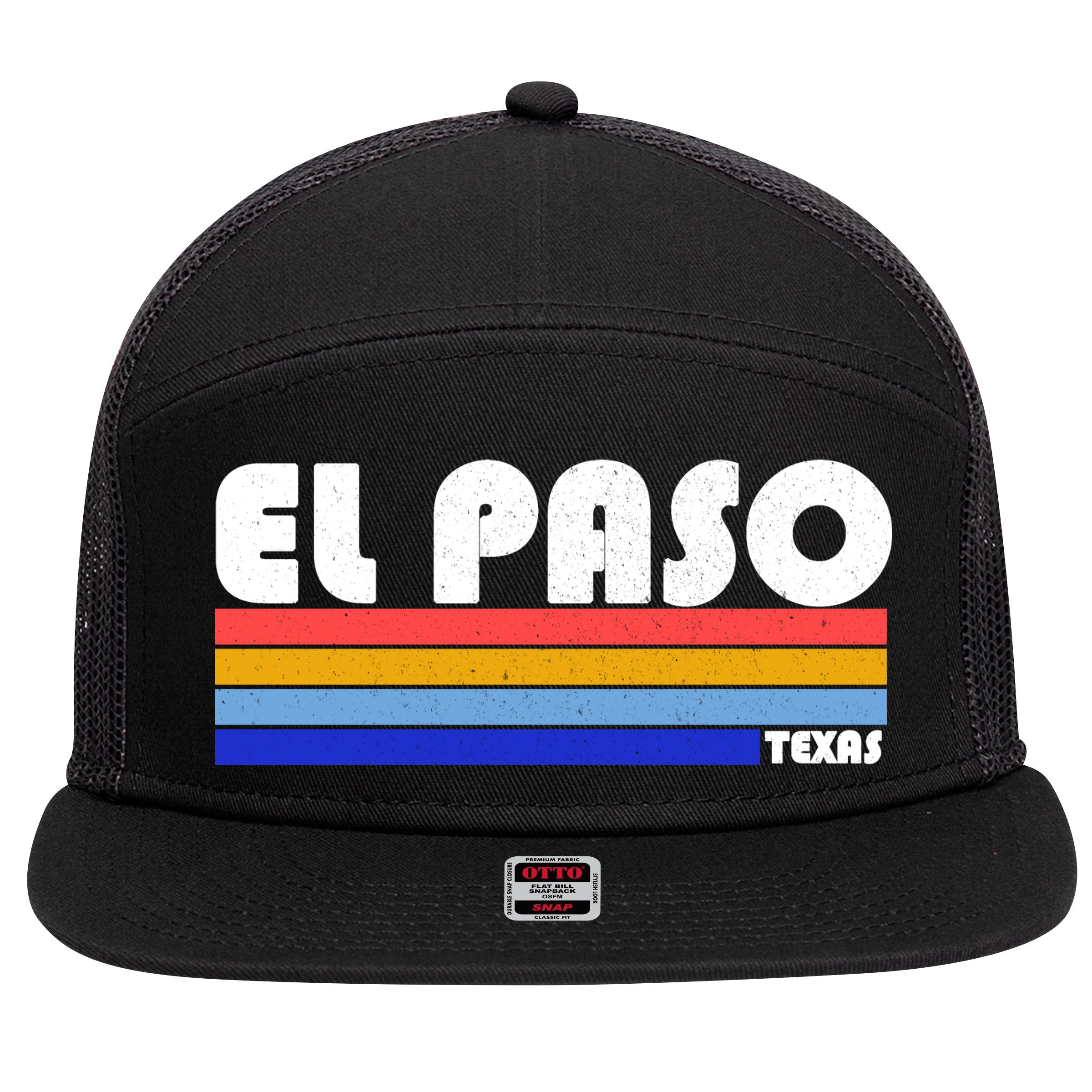 Vintage El Paso Texas  7 Panel Mesh Trucker Snapback Hat