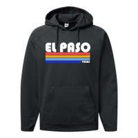 Vintage El Paso Texas  Performance Fleece Hoodie