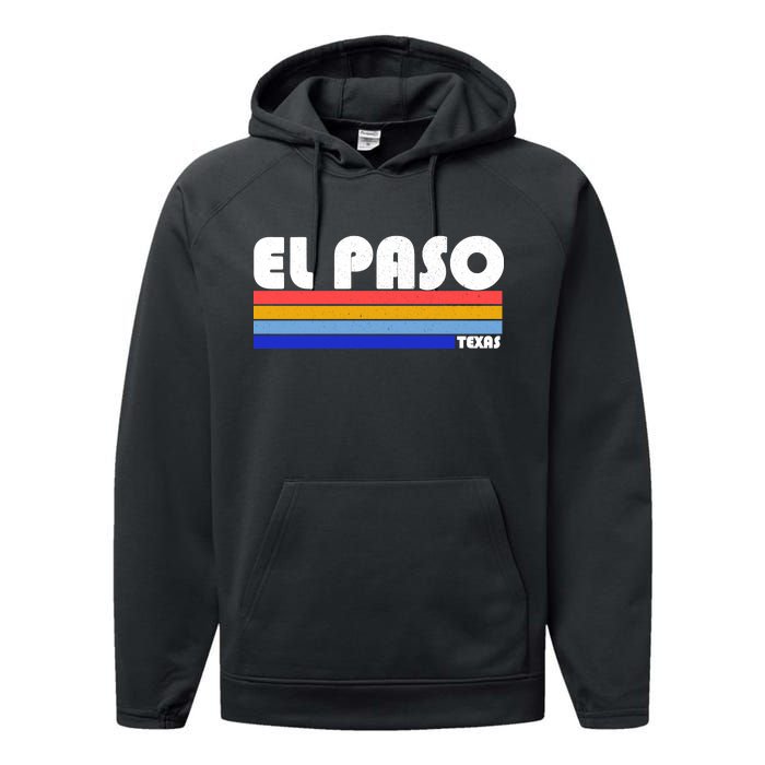 Vintage El Paso Texas  Performance Fleece Hoodie