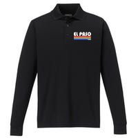 Vintage El Paso Texas  Performance Long Sleeve Polo