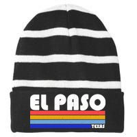 Vintage El Paso Texas  Striped Beanie with Solid Band