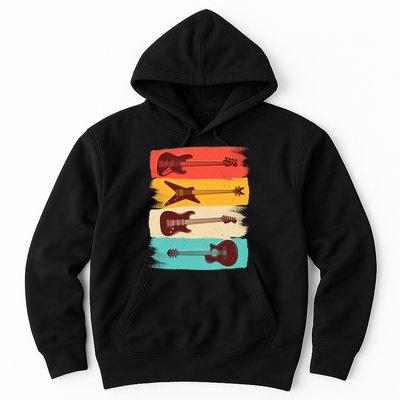 Vintage Electric Guitars Retro Colors Hoodie