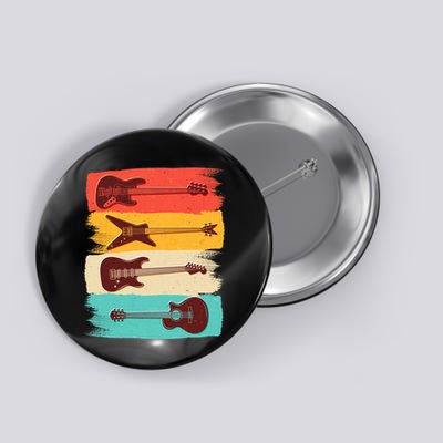 Vintage Electric Guitars Retro Colors Button