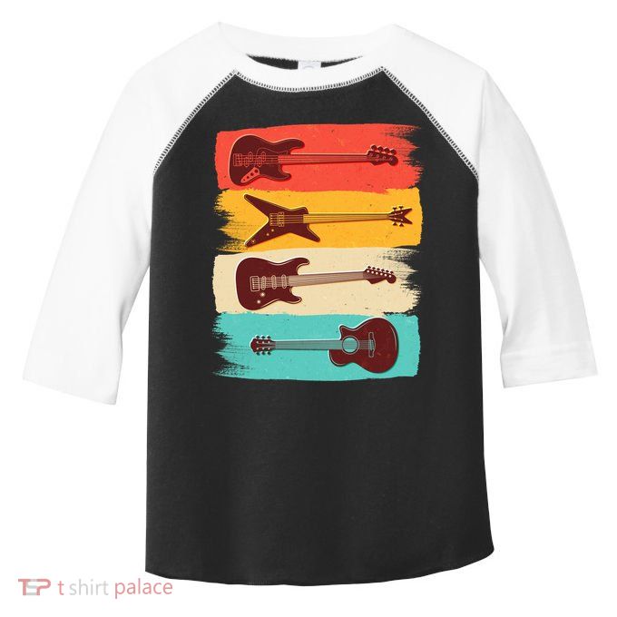 Vintage Electric Guitars Retro Colors Toddler Fine Jersey T-Shirt