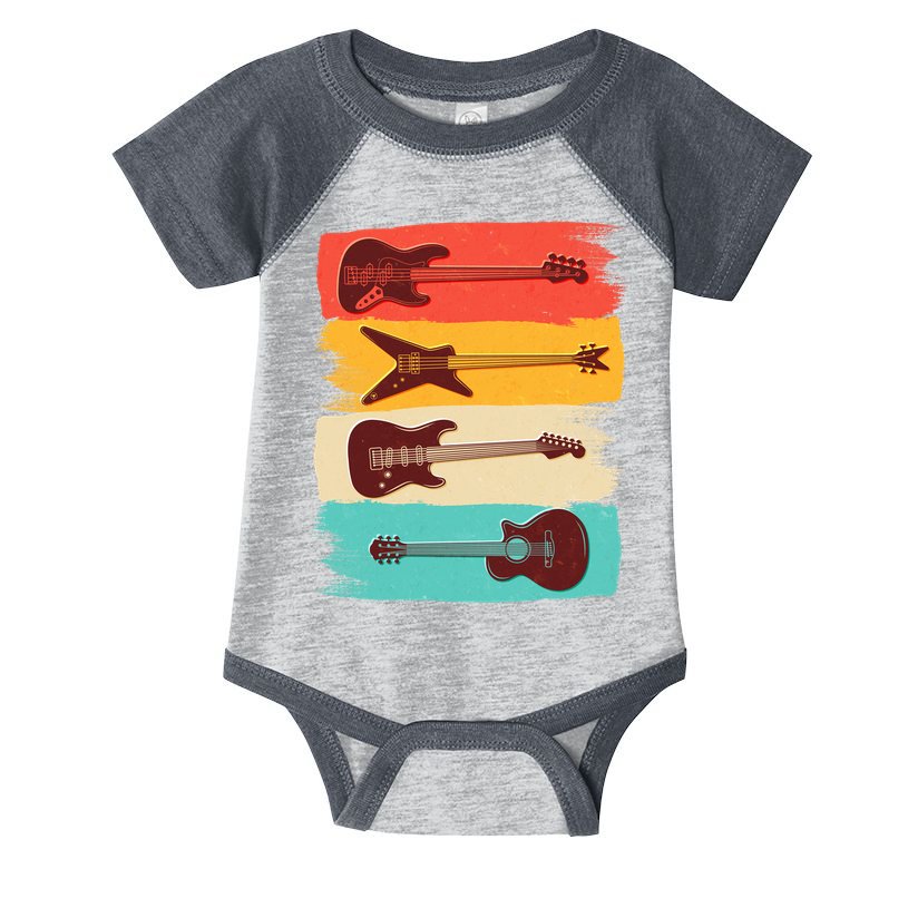 Vintage Electric Guitars Retro Colors Infant Baby Jersey Bodysuit