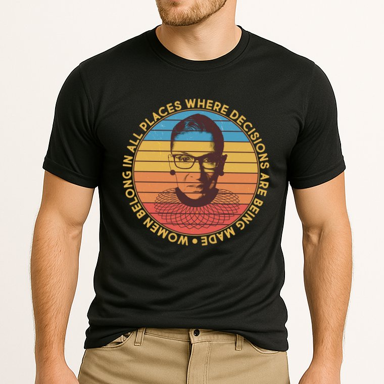 Vintage Emblem Ruth Bader Ginsburg Quote Women Belongs in All Place Cooling Performance Crew T-Shirt