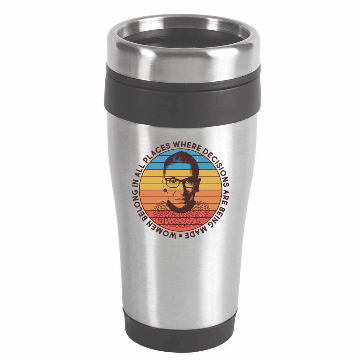 Vintage Emblem Ruth Bader Ginsburg Quote Women Belongs in All Place 16oz Travel Tumbler