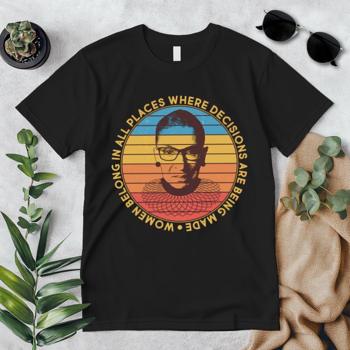 Vintage Emblem Ruth Bader Ginsburg Quote Women Belongs in All Place Premium T-Shirt